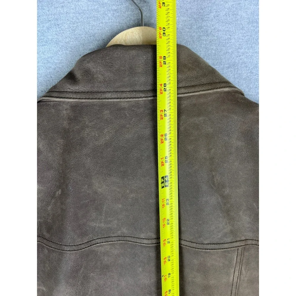 Cole Haan Country‎ Mens XL Brown Leather Jacket Full Zip Cow Skin Bomber Coat